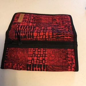 Donna Sharp black Red fabric wallet purse